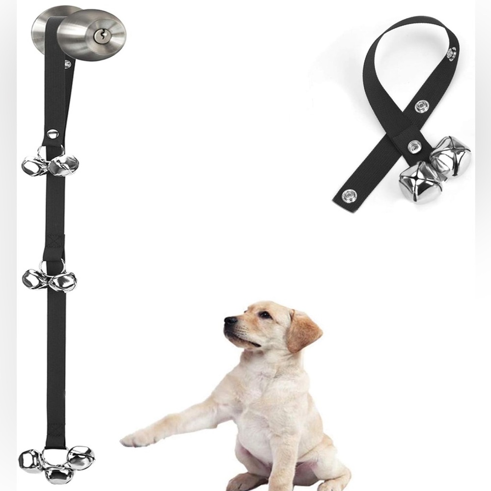 Puppy training doorknob bells
